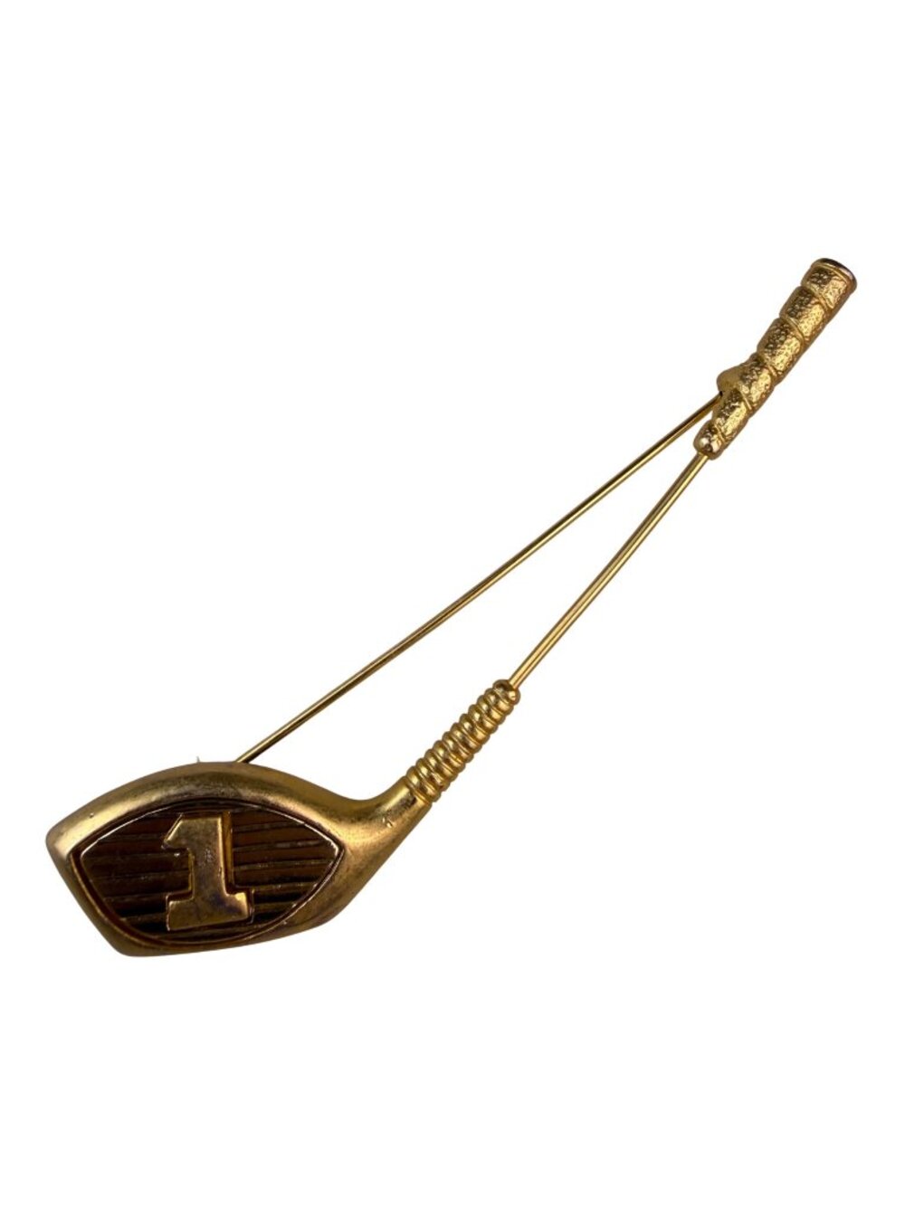 Vintage Fore Gold Tone Novelty Golf Club Shaped Lapel Pin Collectible Accessory